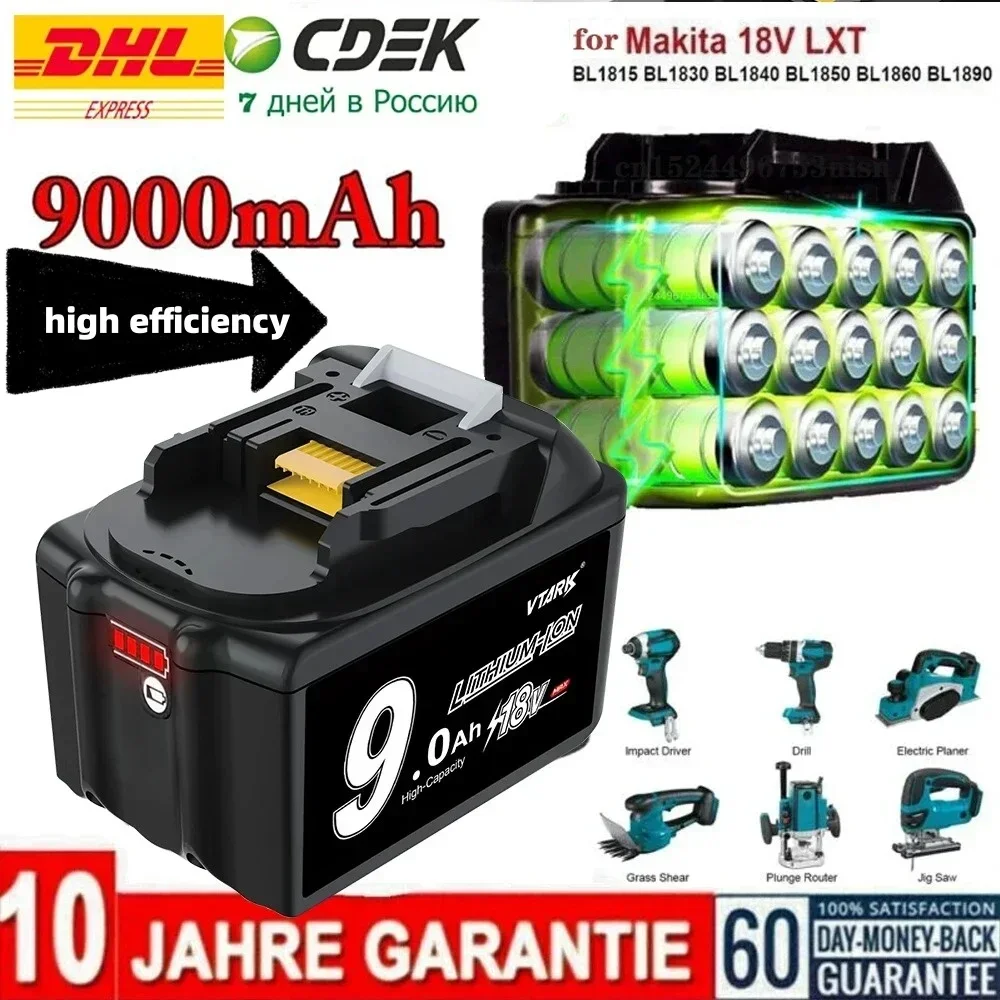 

Experience Longer Power Supply with 100% NEW Makita 18V 9.0Ah Li-Ion Battery for Replacement - BL1830 / BL1815 / BL1860 / BL1840