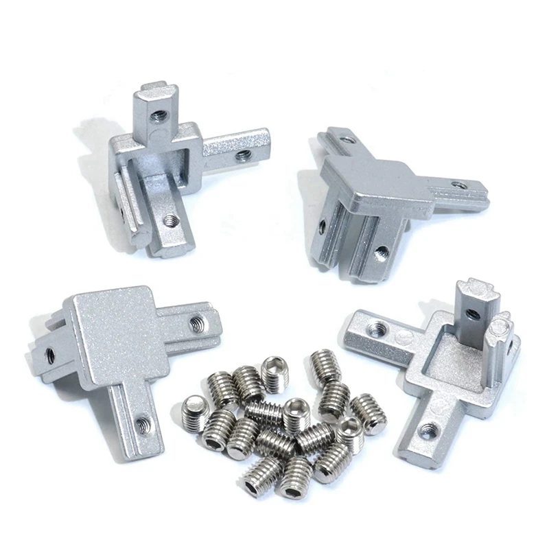 

24Pc 2020 Series 3 Way End Corner Bracket Connector For European Standard 6Mm T Slot 20X20mm Aluminum Extrusion Profile