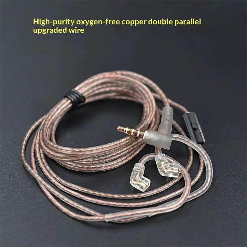 High Purity Copper Earphone Upgrade Cable Inline Mic Lossless HiFi Sound for Mobile Gaming Audio Experience