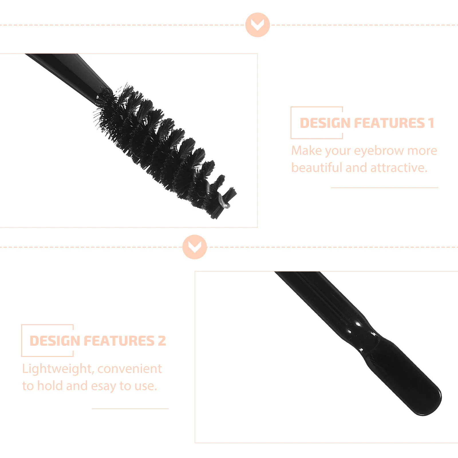 1 Stück Mascara-Pinsel, doppeltes Ende, Augenbrauen- und Wimpernkamm, Make-up-Werkzeug, hochwertige Schönheitspinsel für Frauen und Mädchen, Schwarz