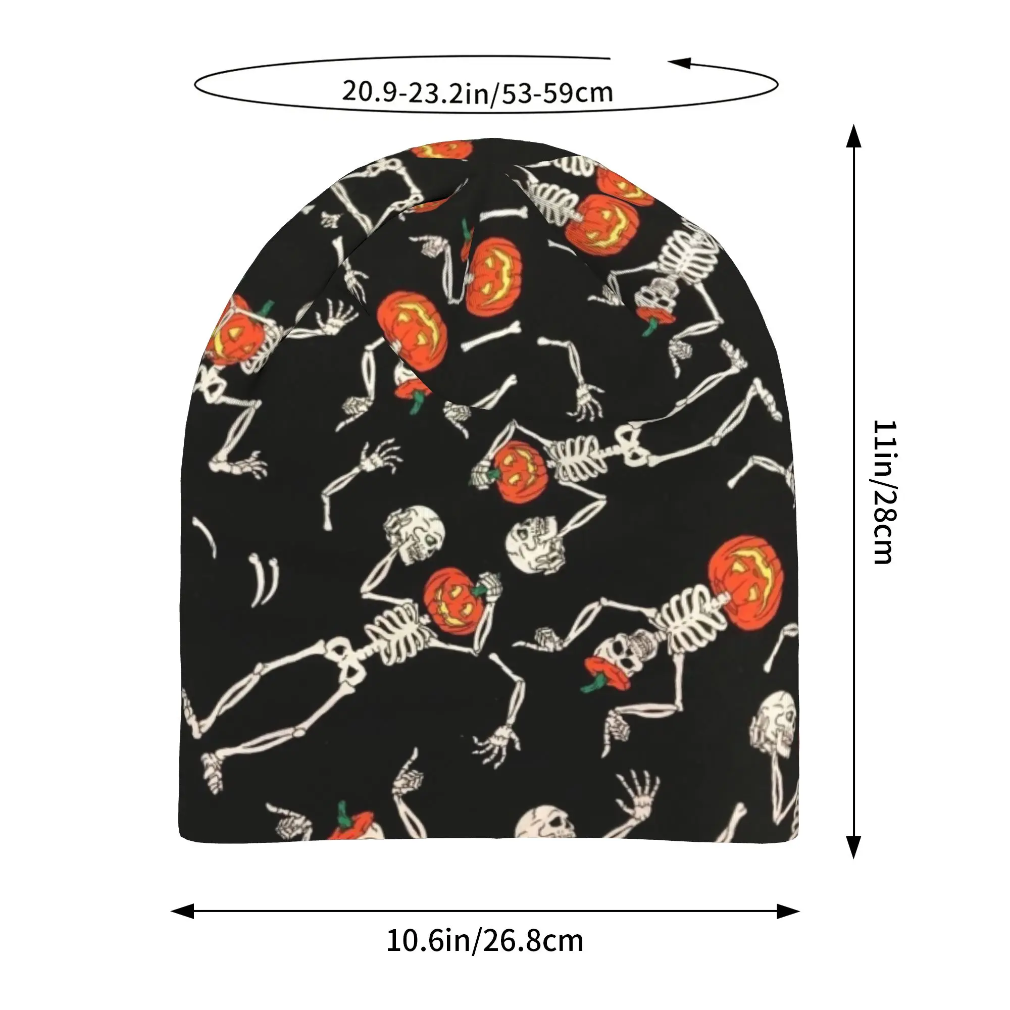 Breathable Halloween Ghost Pumpkin Spooky Trick Or Treat Witch Slouchy Beanie for Men Women Gym Workout Skull Cap