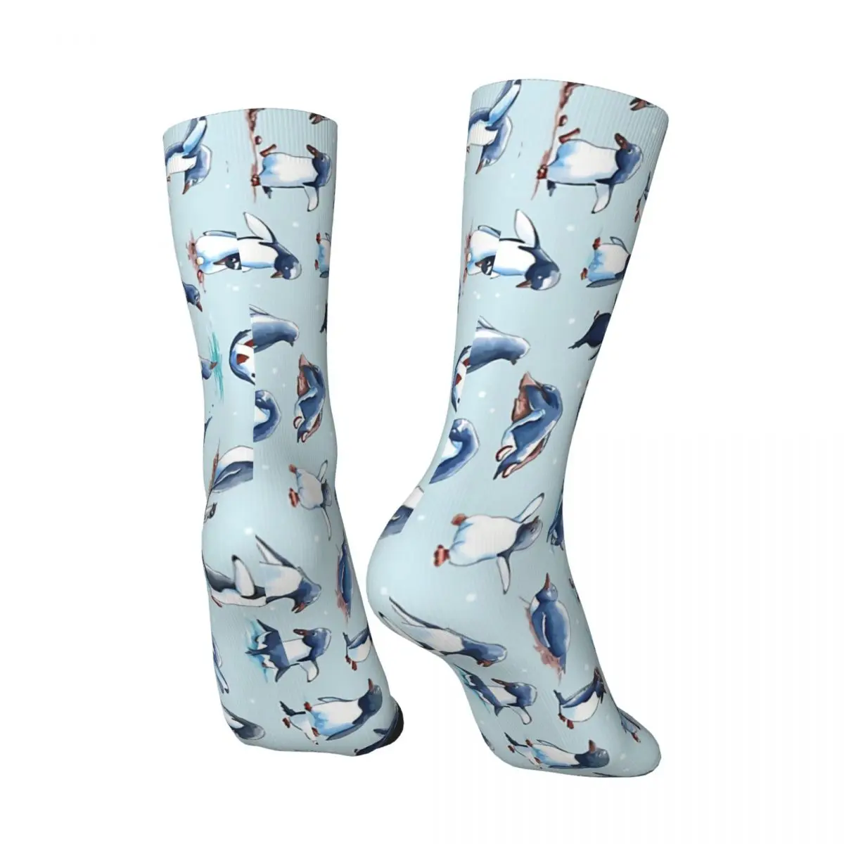 Funny Crazy Sock for Men Gentoo Penguins Colony Hip Hop Vintage Happy Seamless Pattern Printed Boys Crew Sock Casual Gift