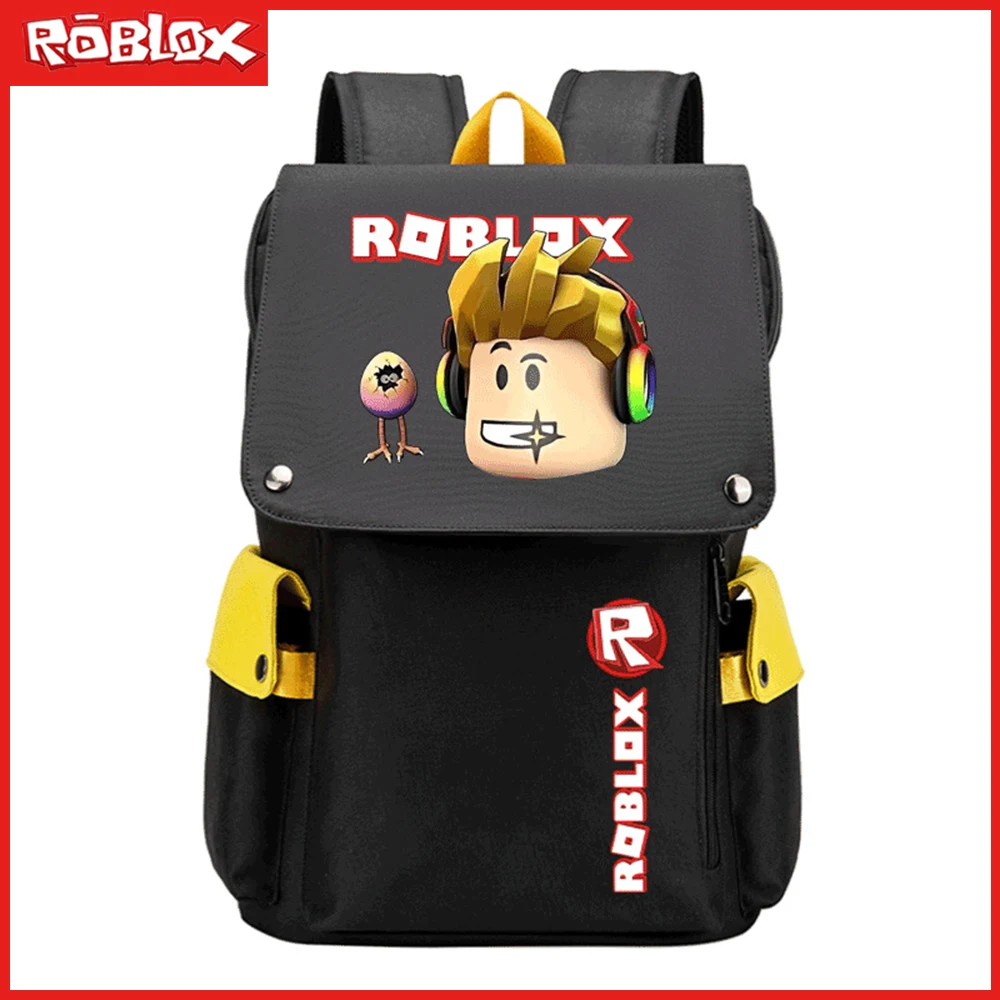 New Roblox Schoolbag Men and Women Shoulders Backpack Large Capacity Leisure Computer Bag Cartoon Printing Fashion Birthday Gift