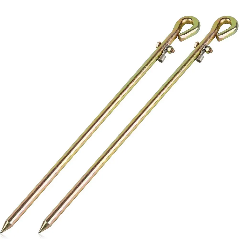 Metal Ground Rod Electric Fence Grounding 45cm High Tensile Strength Ground Pin Color Zinc Finish For Resistance