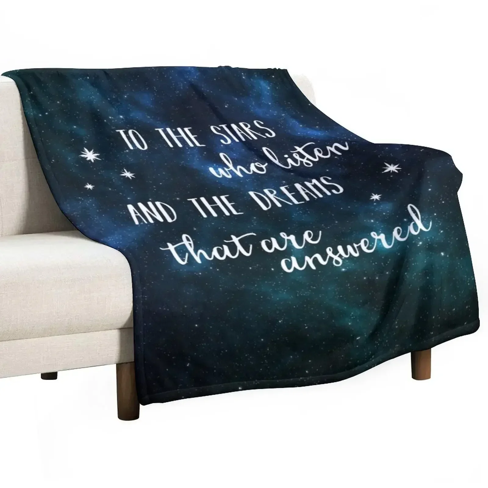 

To the stars who listen and the dreams that are answered - 2 Throw Blanket Soft Plaid Bed covers Blankets