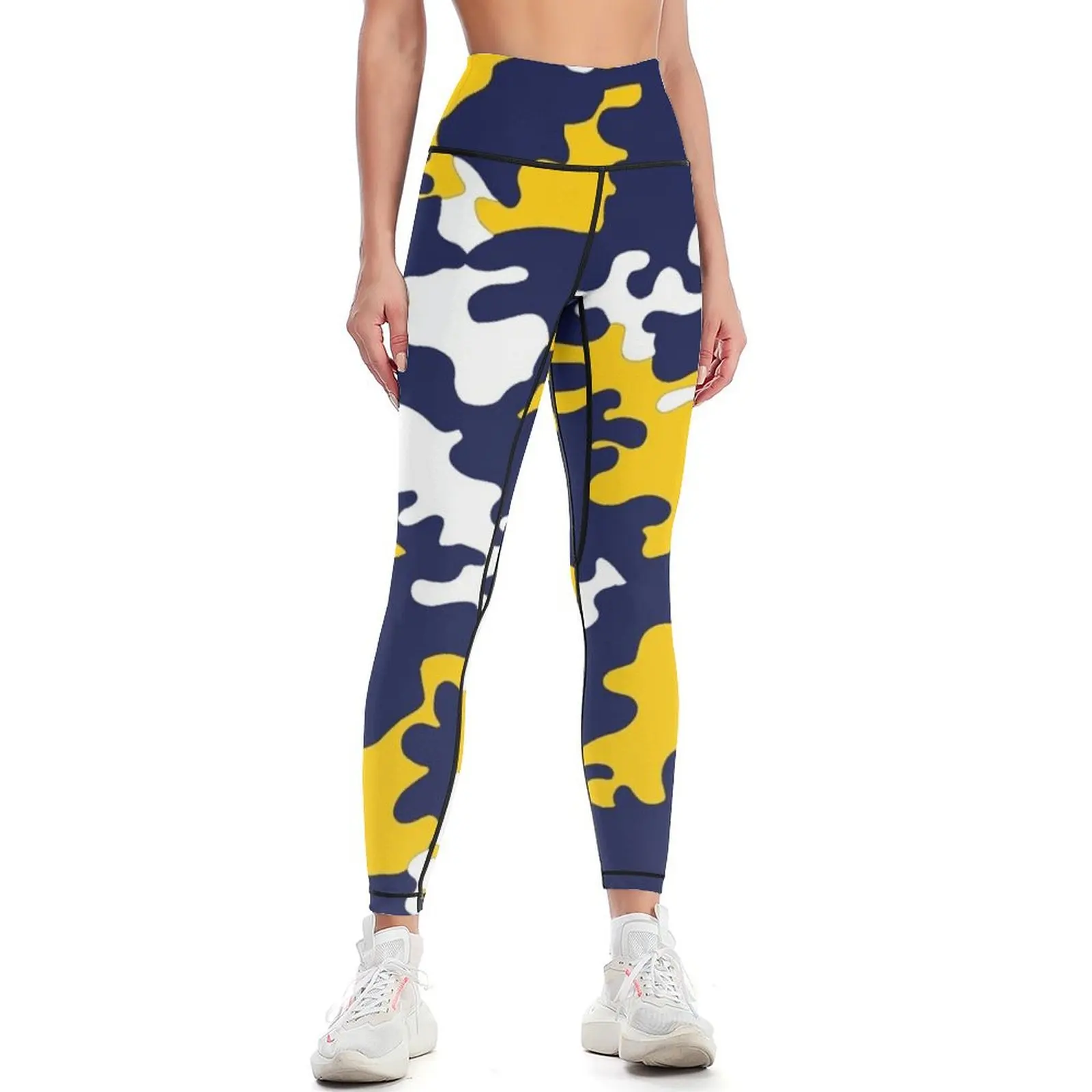 

Blue & Yellow Camo II Leggings for fitness fitness set gym jogging pants Womens Leggings