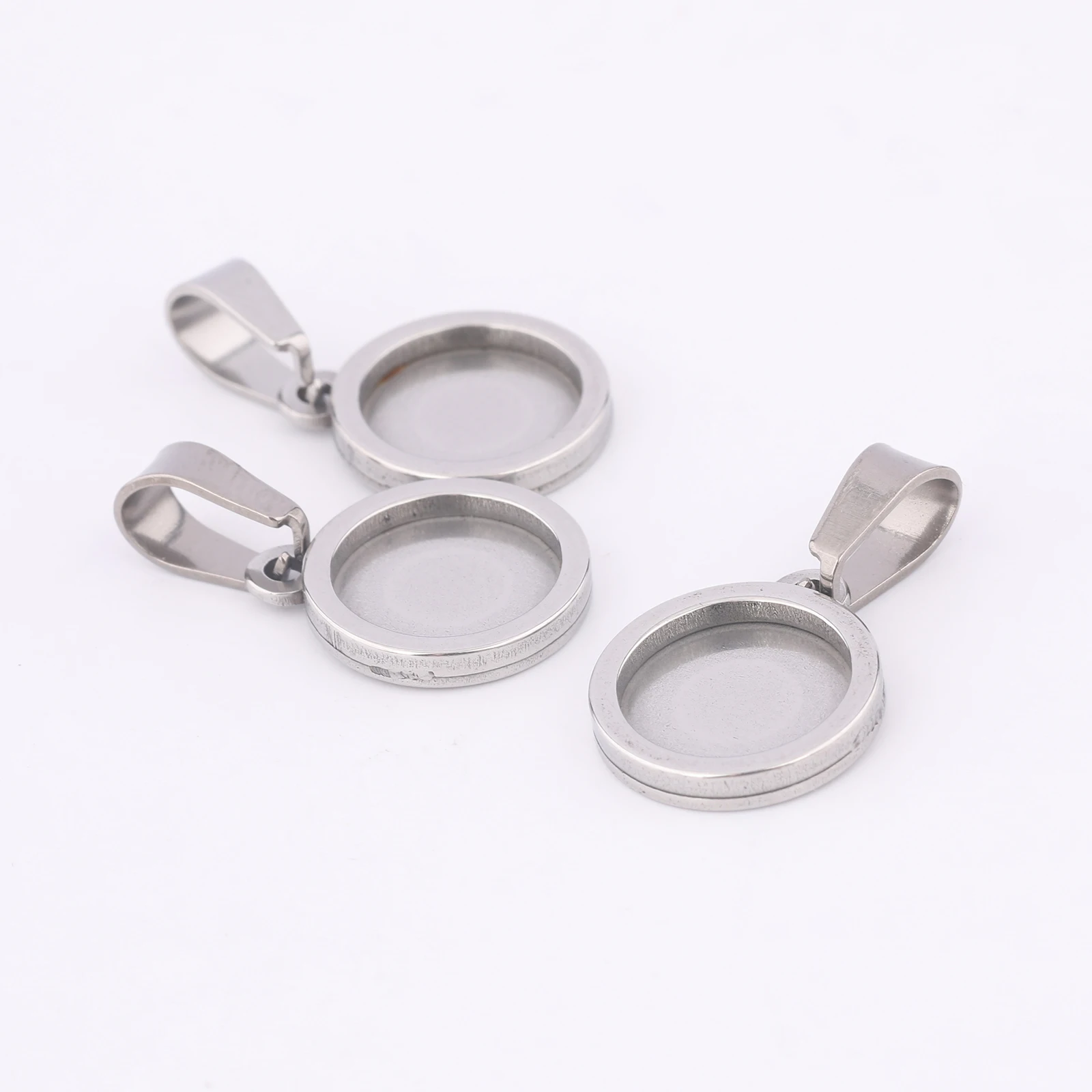 10pcs 10mm round cabochon base settings stainless steel gold plated bezel pendant trays blanks for jewelry making supplies image 3