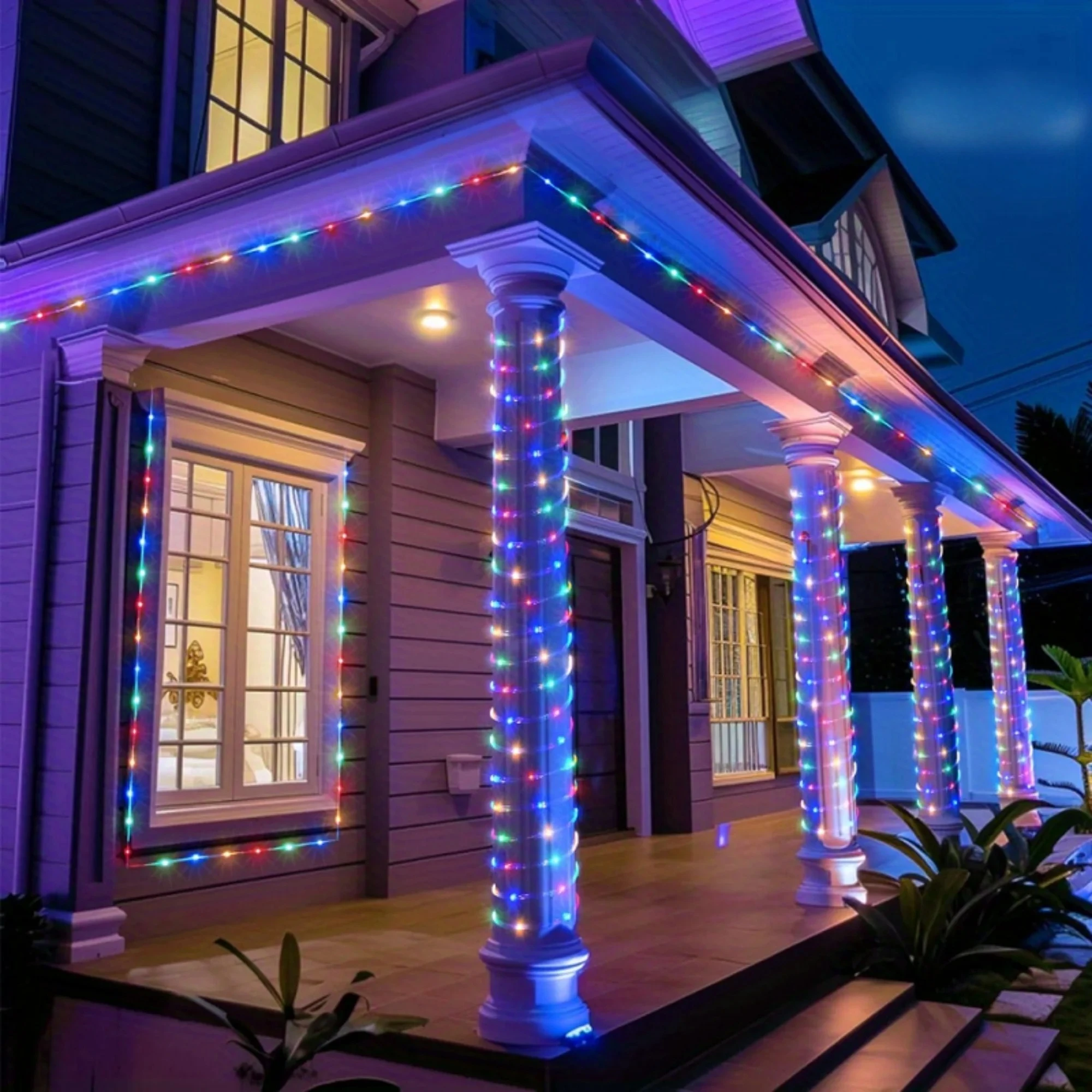 50/100/200/300leds Solar Powered Pipe Shaped Fairy String Lights for Christmas Room Party Yard Waterproof Outdoor Decoration