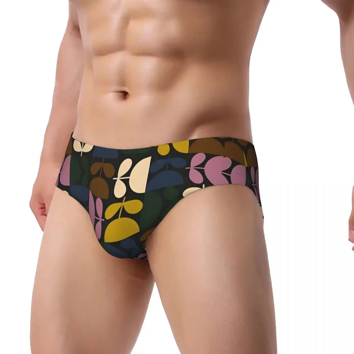 Custom Orla Kiely Flower Scandinavian Geometric Style Men's Briefs Panties Mens Breathable Underwear Underpants