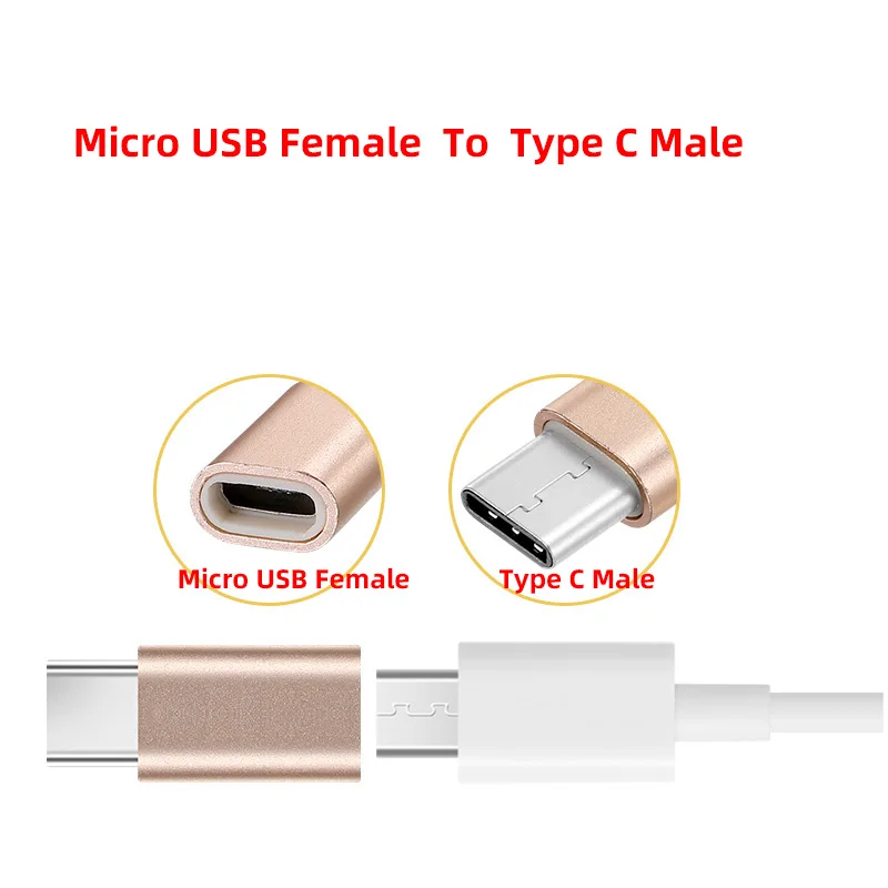 Mental Mini Type C Adapter Micro USB Female To Type C Male Adapter for Huawei Phone Micro To USB-C Type-C USB 3.1 Data Charging