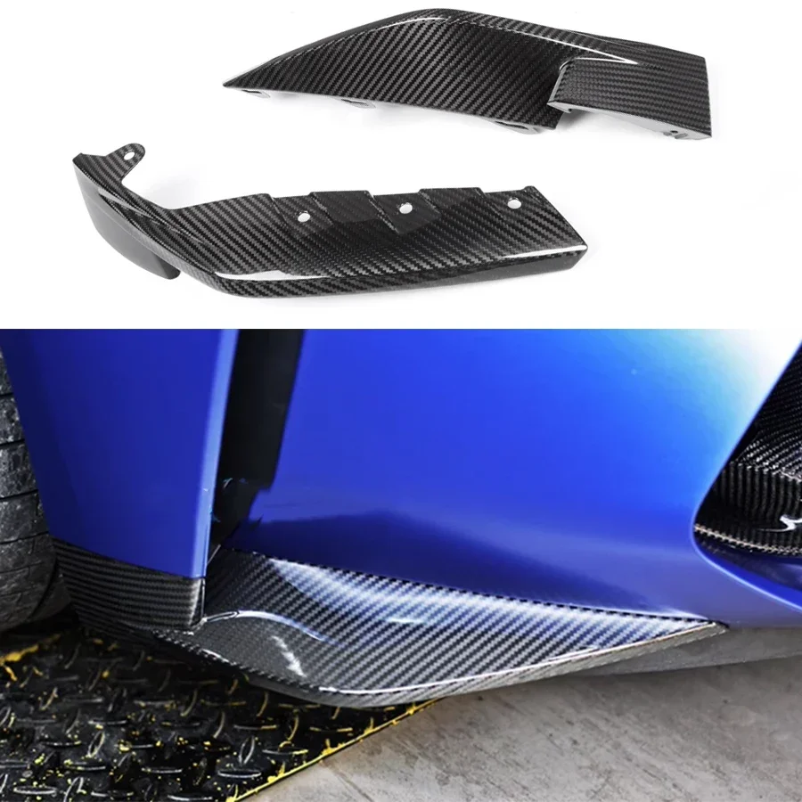 New! 2021+ Dry Carbon Fibre For BMW M3 G80 M2 G82 G83 Wrap Angle Car Front Bumper Splitter Corner Trim Cover Front Chin Body Kit