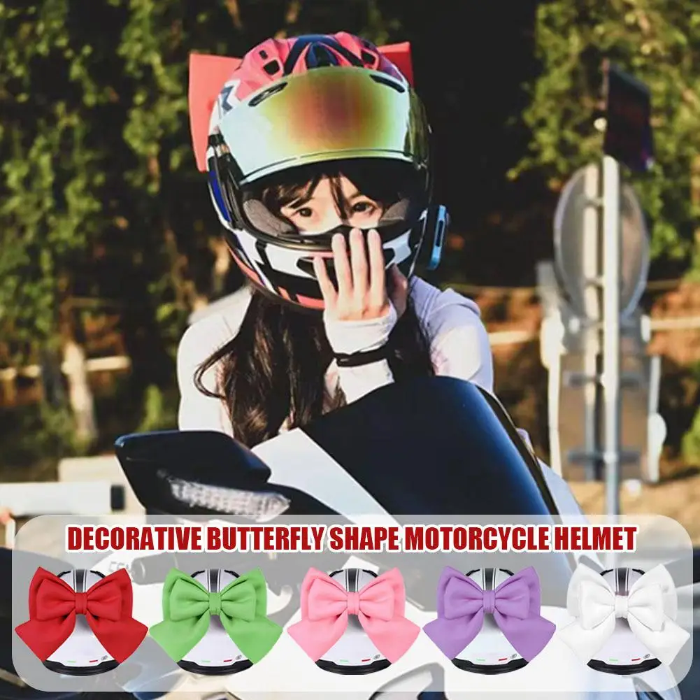 

Motorcycle Helmet Bow Decoration Electric Bike Helmet Car Body Decoration Accessories Bowknot Suction Cup Type For Girl Wom T8K0