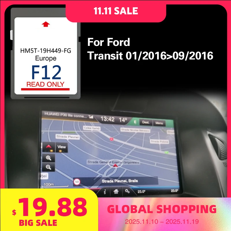 

for Ford Transit 01/2016-09/2016 GPS SD France Germany F12 Sync2 64GB Navigation Memory Card