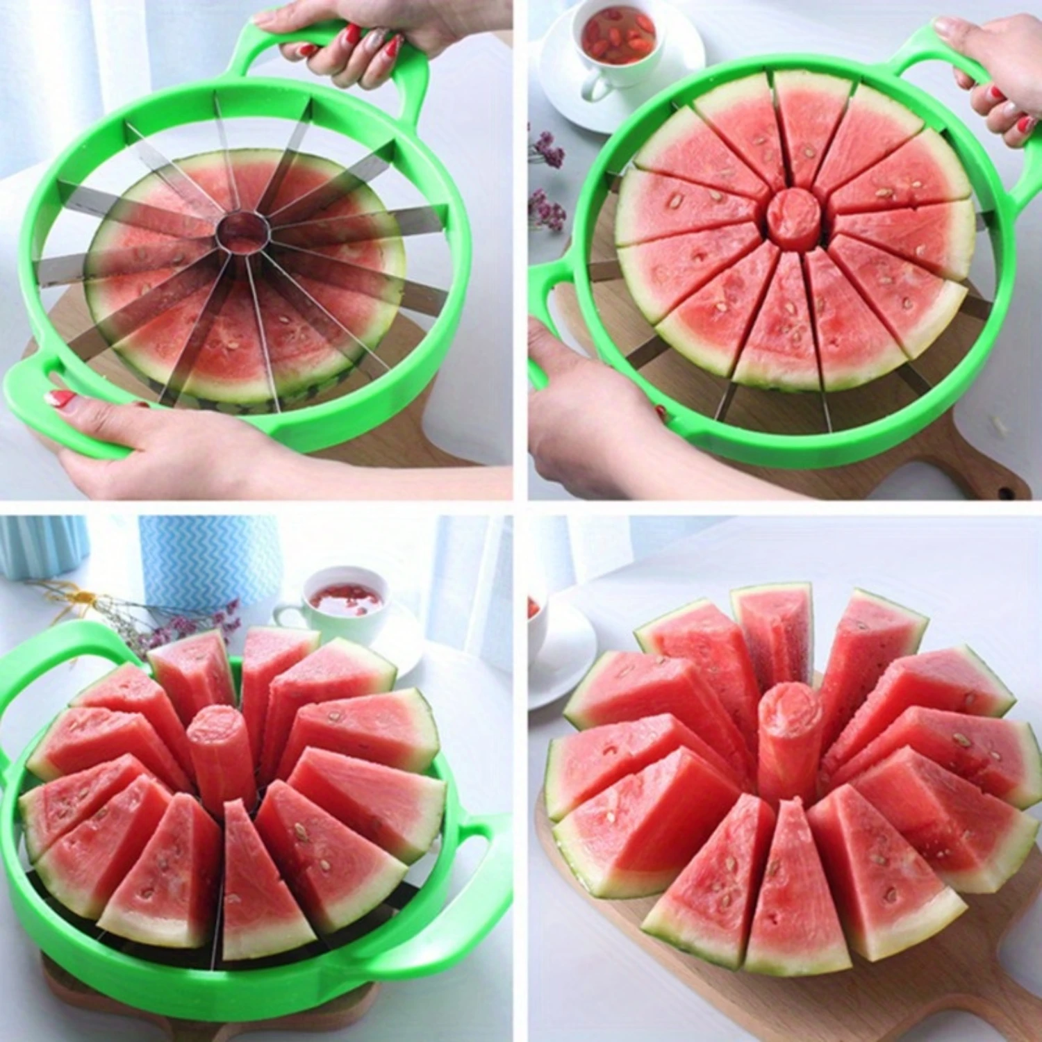 

Stainless Steel Watermelon Slicer - Large Manual Cutter For Perfect Slices, Ideal For & Hotel Kitchens