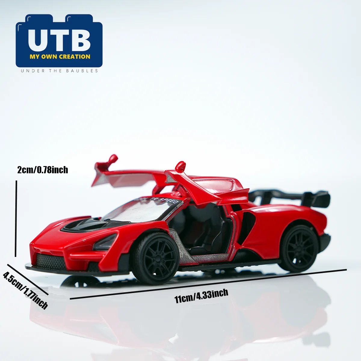 1:43 New Red Alloy Die-Cast Sports Pull-Back Racing Car Model Toy with Openable Doors, Realistic Ornament, Gift for Boys' Birthday, Christmas, and Holidays