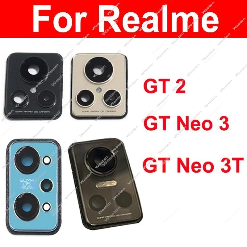 Rear Camera Glass Lens Cover For Realme GT2 GT Neo 3 3T Back Camera Lens and Frame Holder Replacement Parts