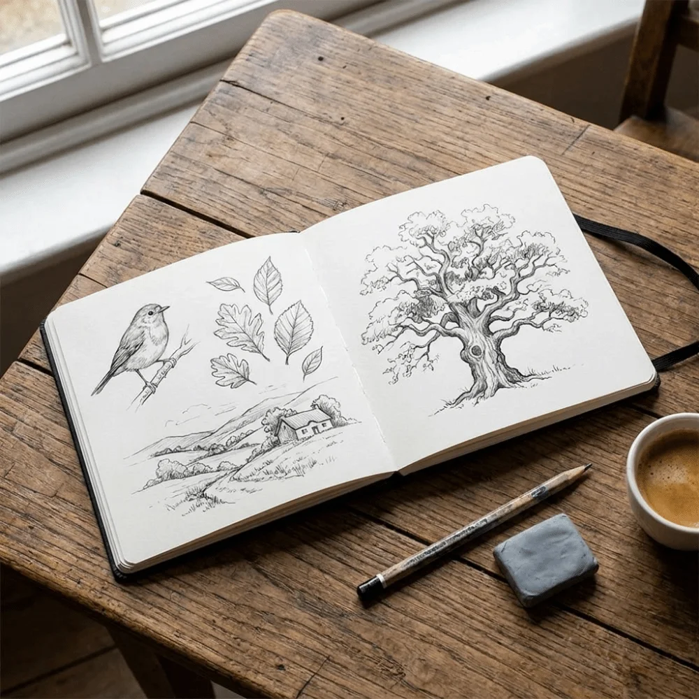 Thick Paper Watercolor Sketchbook 300gsm Paper Acid-Free Paper Marker Drawing Pad Compact Size Lay-Flat Binding Painting Book