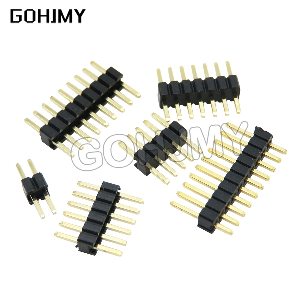 10PCS 1.27mm 1.27 Pin Header Single Row Male Breakaway PCB Board  Connector Pinheader 1*2/4/5/6/8/10/12/15-40p 50p For Arduino