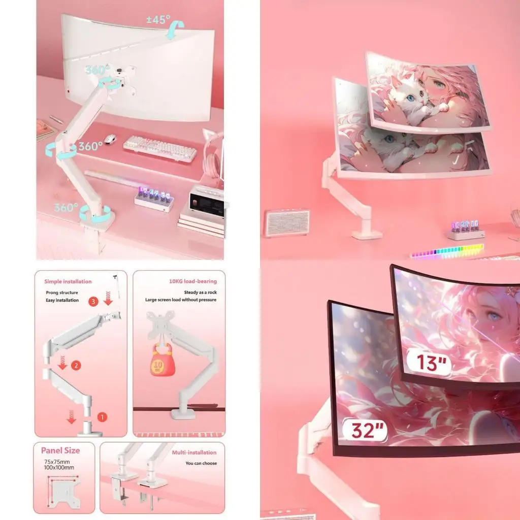 F62C Monitor Stand Monitor Desk Mount Full Adjustable Expandable Display