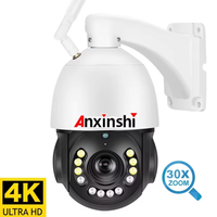 Anxinshi Hikvision Compatible WiFi POE IP PTZ Camera IP66 Outdoor 30X Zoom Al Human Tracking Speed Dome Surveillance Cam Onvif