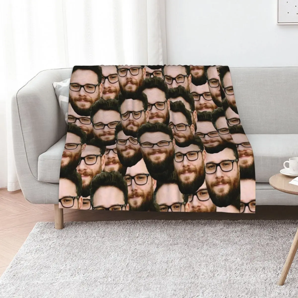 Seth Rogen heads Throw Blanket manga bed plaid Custom Decorative Sofa Warm Bed covers Blankets