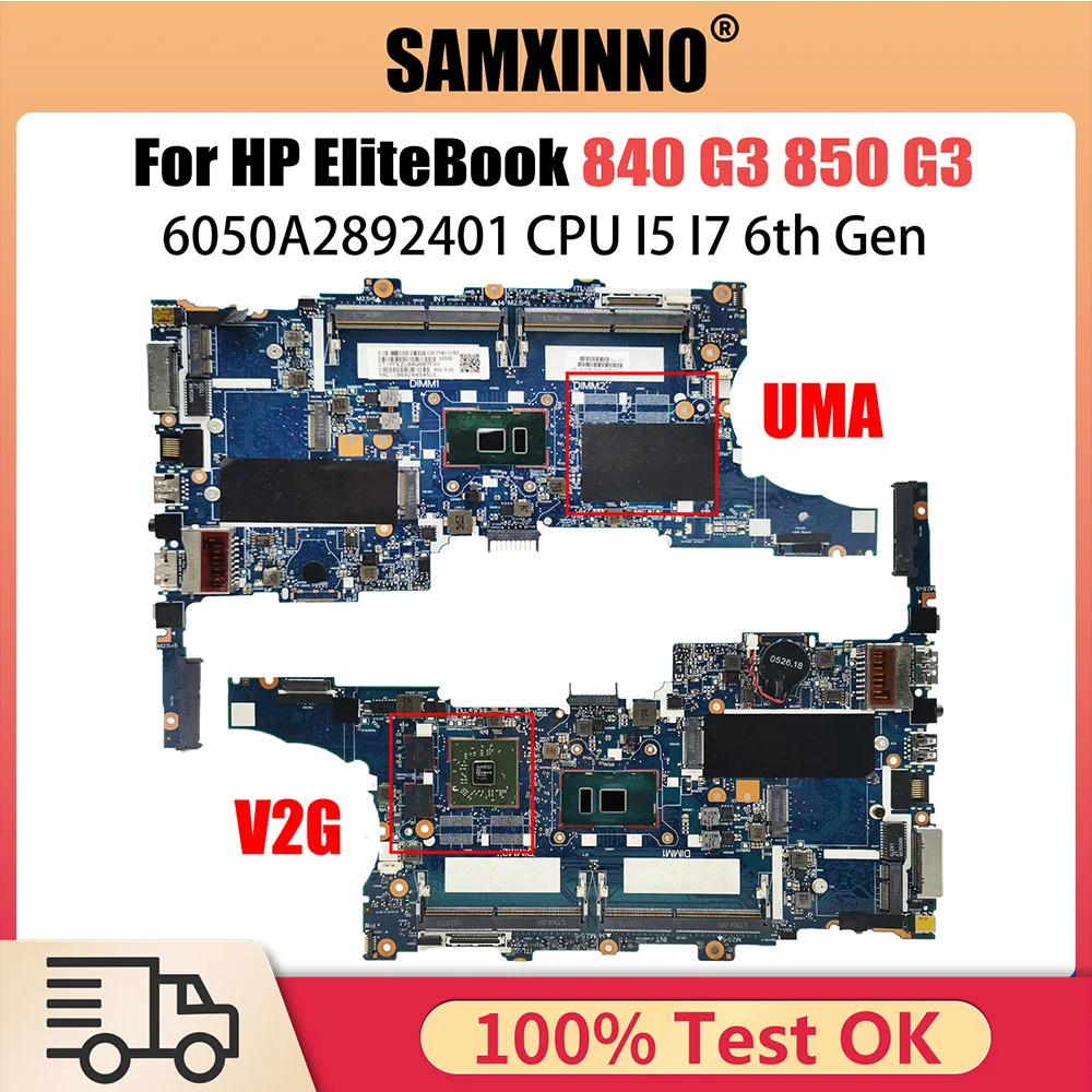 

6050A2892401 Mainboard For HP 840 G3 850 G3 Laptop Motherboard 903741-601 918315-601 917507-601 i5 i7 6th Gen CPU