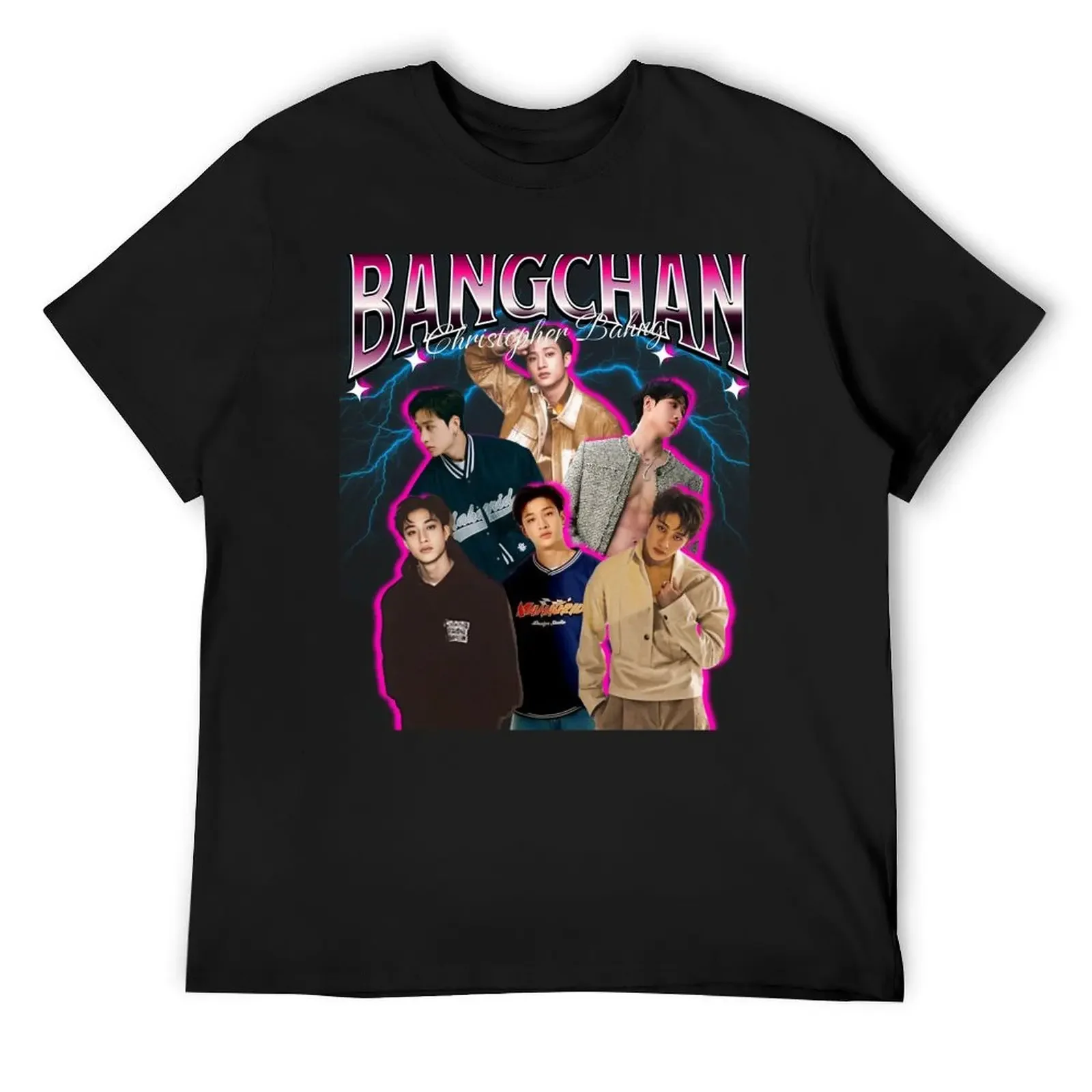 

Bangchan Pink 90s T-Shirt clothes Anime t-shirt summer tops plus size men clothing