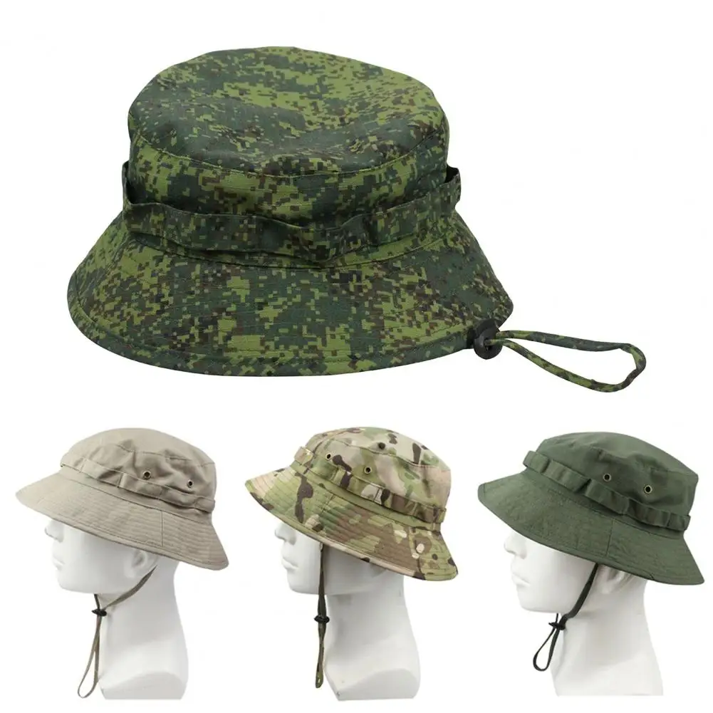 Women Hat Camouflage Print Outdoor Hat with Windproof Strap Anti-uv Sunshade for Fishing Camping Lightweight Climbing for Men