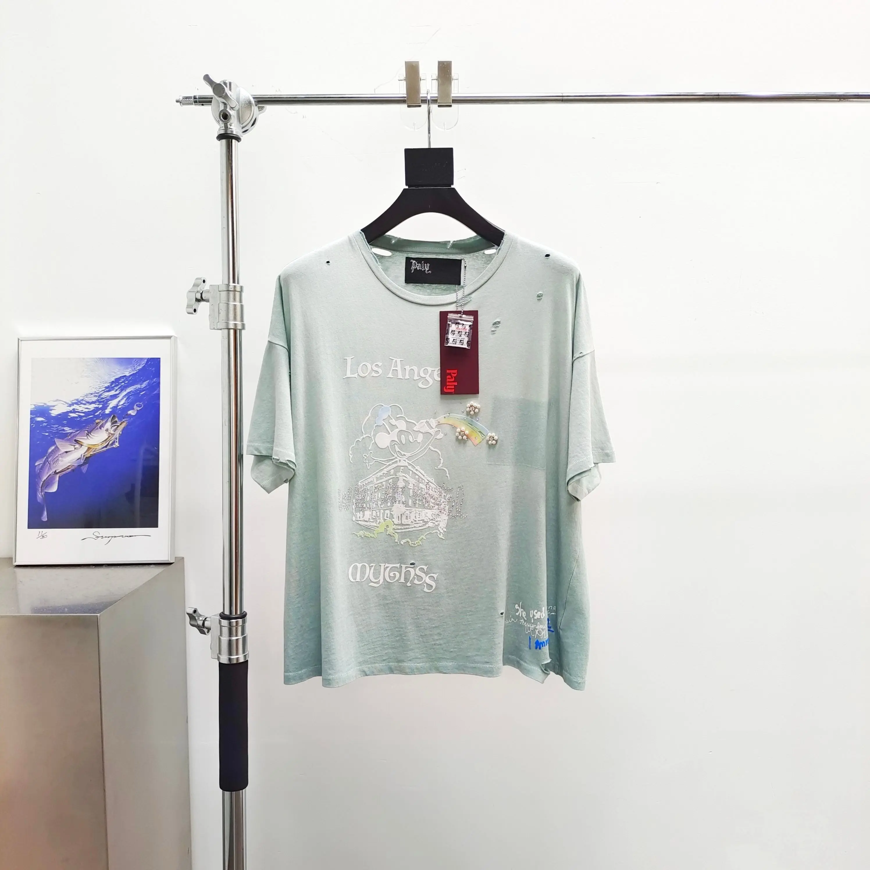 Paly Hollywood Myth Hot Diamond Pearl Light Green Short Sleeve Tee