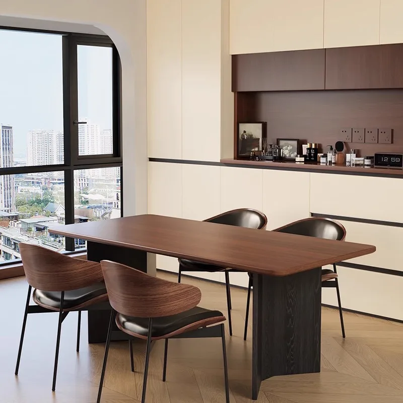 

Design Square Dining Tables Wood Black Cheap Modern Wooden Dining Tables Space Saving Brown Mesas De Comedor Furniture Home