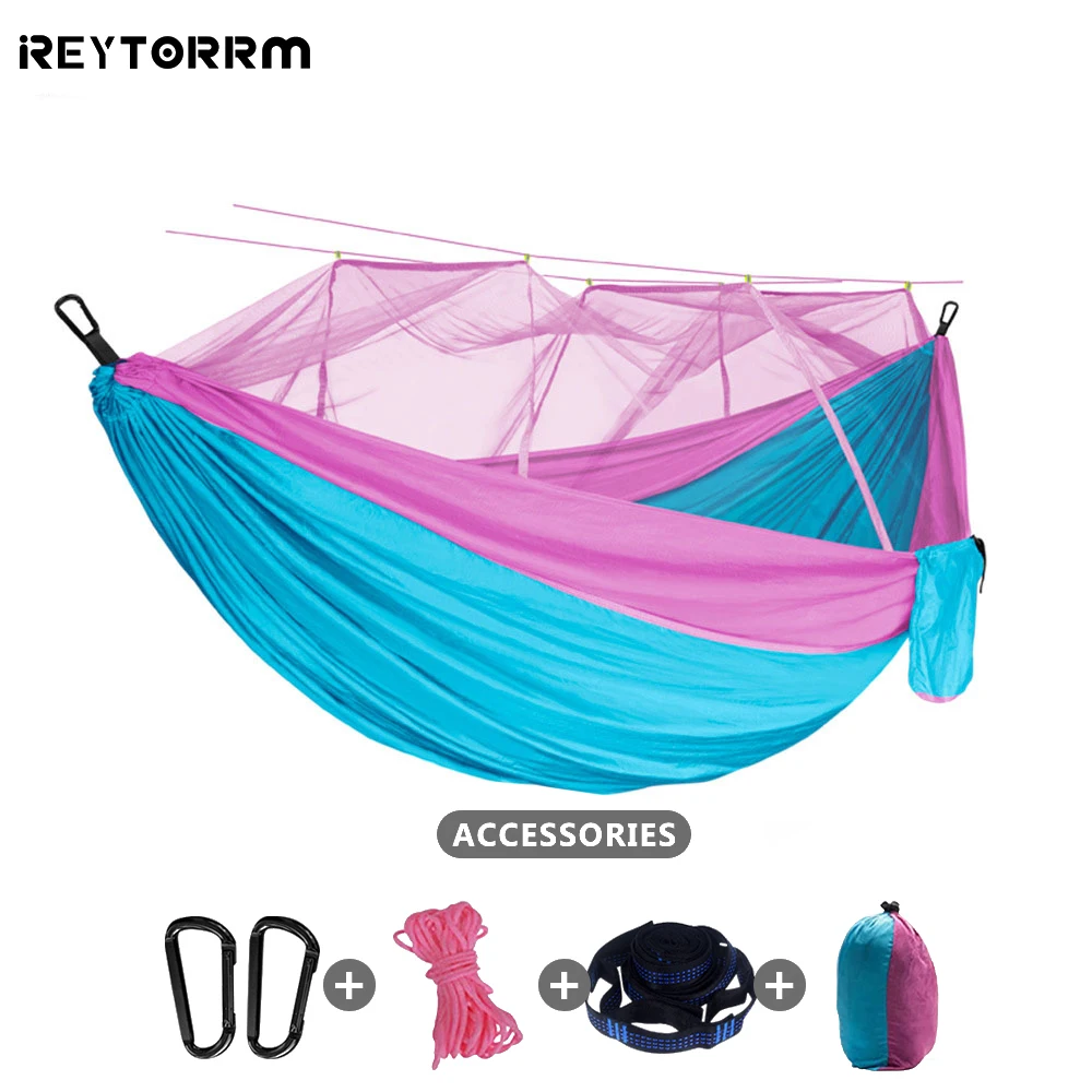 

Outdoor Hanging Hammock Tent With Mosquito Net Bug Net Portable Camping Double Hammock For Traveling Hunting Adventure 260*130cm