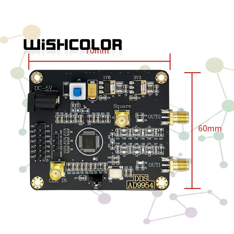 Wishcolor AD9954 High Speed DDS Signal Generator Module 400MHz 14Bit Sine Wave Square Wave RF Signal Source