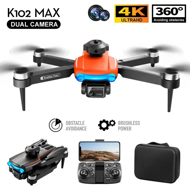 2024 K102 Max Drone 8K Dual Camera Dron Brushless Optical Flow Obstacle Avoidance Quadcopter RC UAV Drones 5000M for Kid Toys