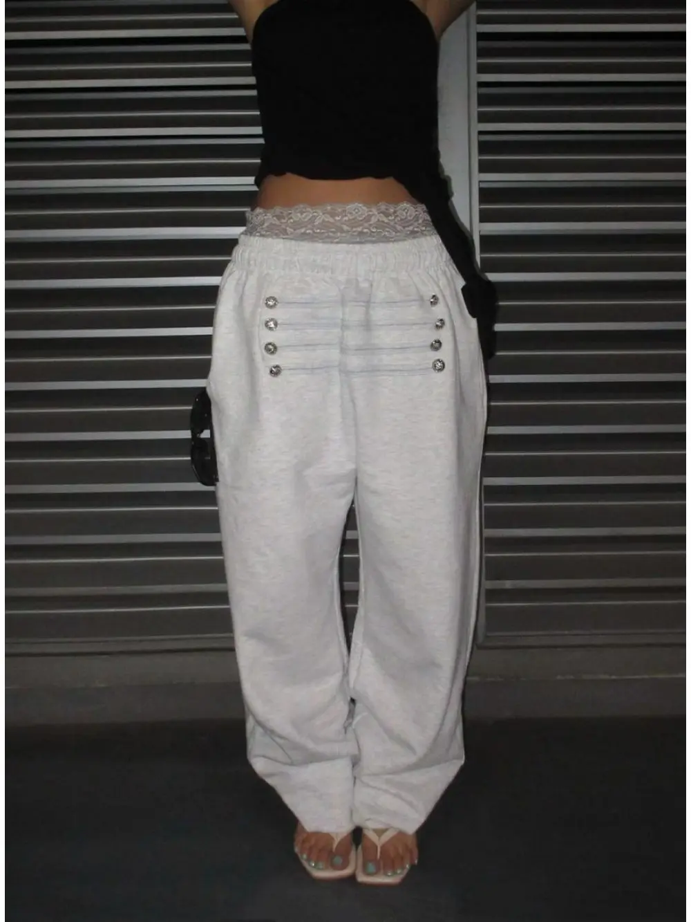 2026 New American High Street Breasted Decorative Pants for Both Men and Women, Versatile and Slimming Casual Straight Leg Pants