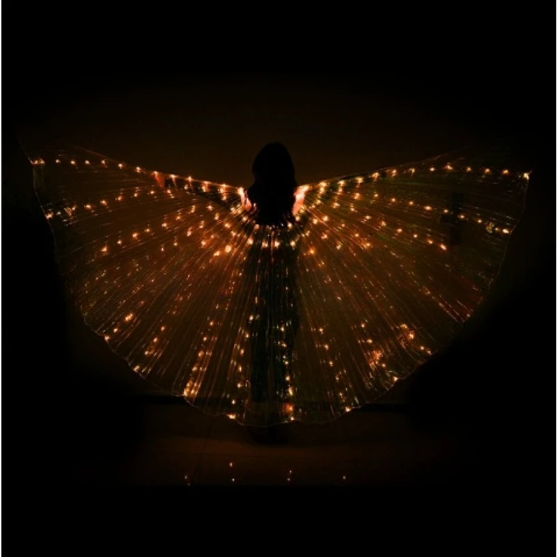 LED سلسلة عباءة 360 درجة تضيء أجنحة الفراشة المرحلة ملابس رقص البطن الهذيان ملابس الحفلات أداء مهرجان متوهجة #3