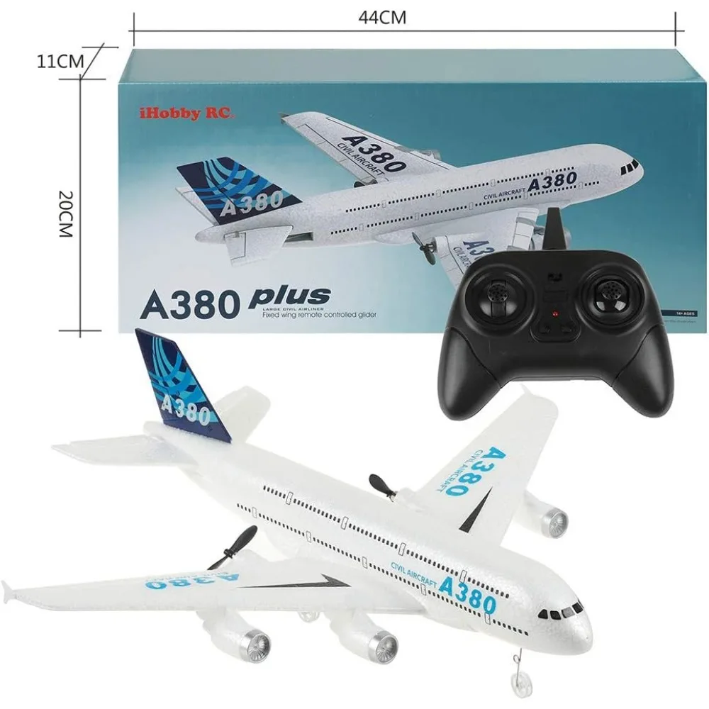 2.4Ghz 2-Channel Ready-to-Fly RC Plane, 410mm Wingspan, 6-Axis Gyro for Kids and Adults
