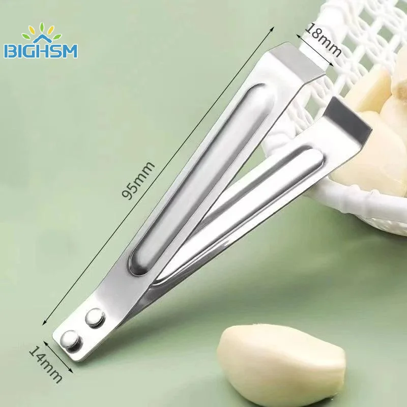 Stainless Steel Garlic Peeling Clip Ergonomic Design One Piece Structure For Home Kitchen Restaurant Daily Cooking