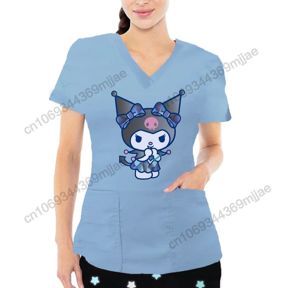 

Disney Luxury T-shirt Nurse Uniform Graphic T Shirts Womens Clothing V-neck Y 2k Top for Women Clothing 2023 New Arrivals Pocket