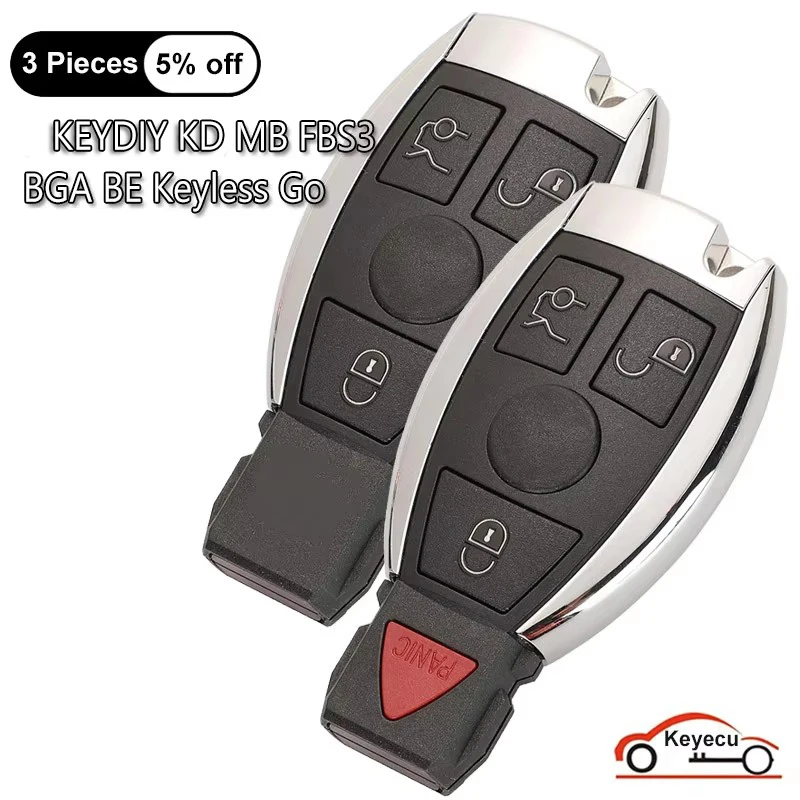 KEYECU 3 4 Buttons 315MHz 433MHz for Mercedes-Benz W164 W166 W204 W207 W212 W221 IYZ-3312 FBS3 Keyless Go Smart Remote Key Fob