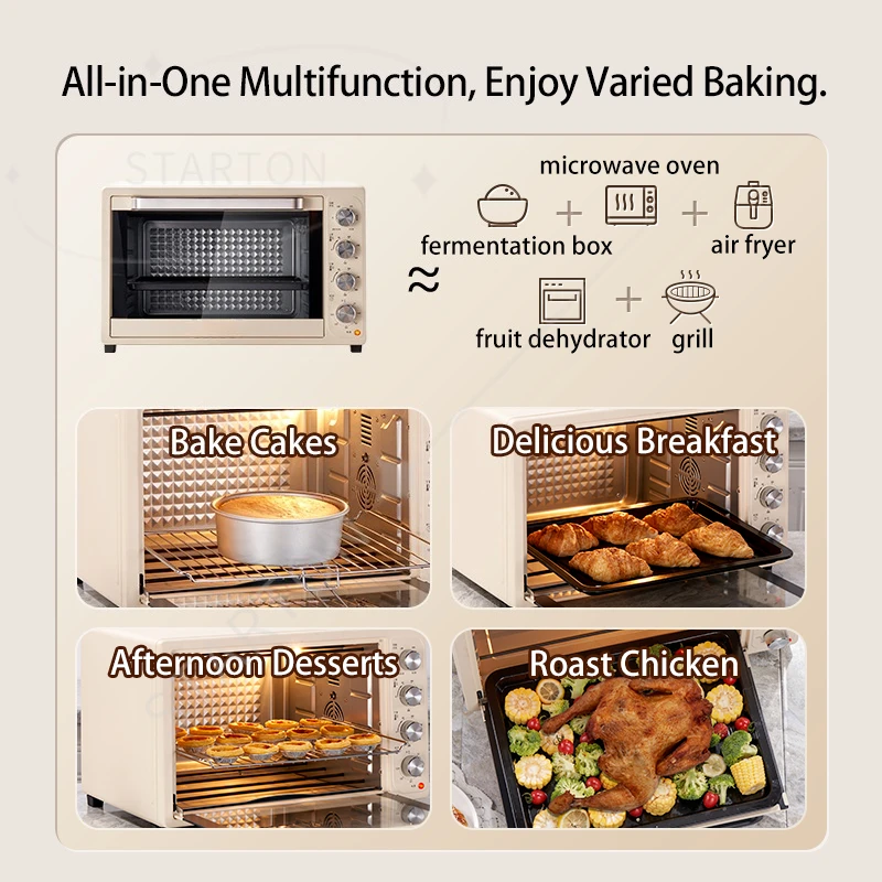 2200w hot air circulation oven small commercial baking pizza toaster oven  60L Electric table oven