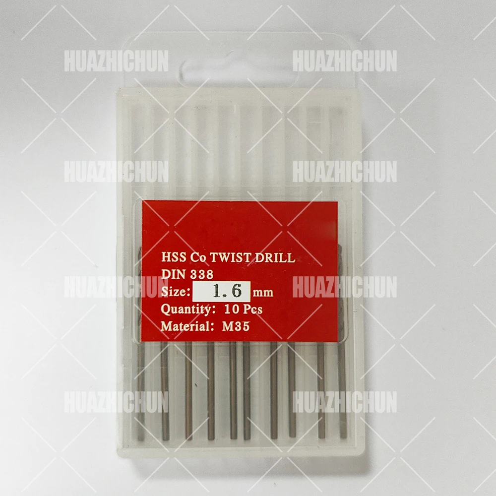 

HUAZHICHUN HSS-M35 5523 1,6 Комплект сверл Jobber из высокоскоростной стали для закаленного металла, нержавеющей стали, чугуна