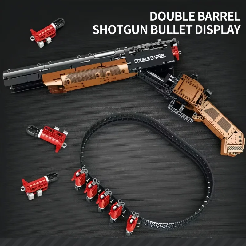 

933Pcs Double-Barreled Shooting Model Building Blocks Military Toys with Bullets for Adults and Children Birthday Gifts