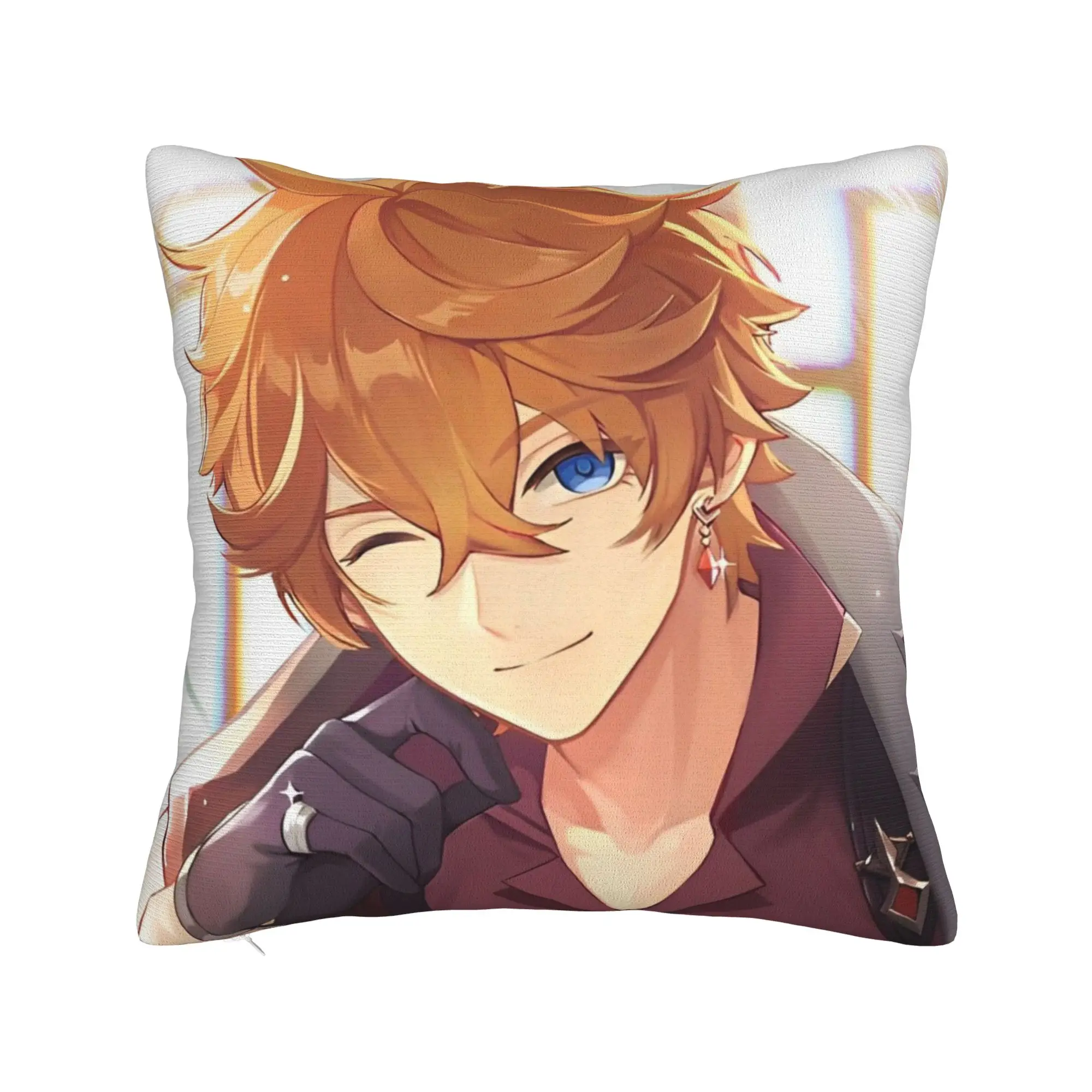 Childe Tartaglia Face Pillowcase Double-sided Printing Cushion Cover Gift Genshin Impact Throw Pillow Case Cover Home Square