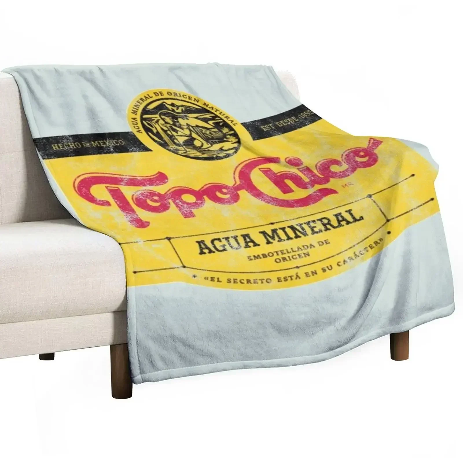 Topo Chico agua mineral worn and washed logo (sparkling mineral water) Throw Blanket Tourist Furry Thins Blankets