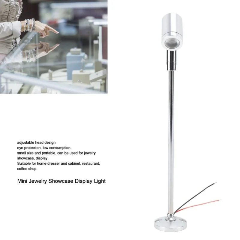 LED Mini Spotlight Jewelry Showcase Display Lights DC12V Upright Mini Display Cabinet Light Eye Care Stable Heat Dissipation