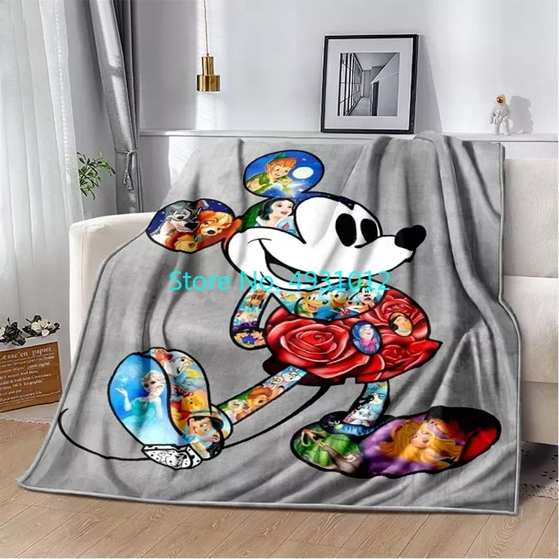 Mickey Minnie Throw Season Light Weight Blanket 70x100cm Soft 3D Flannel Lamb Sherpa Blankets Baby Kids Gift Throw Sofa Bedroom