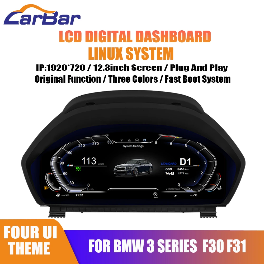 

Carbar New Upgrade LCD Digital Dashboard Cluster FOR BMW 3 Series F30 F31 2013-2020 Automotive Speedometer Instrument Screen
