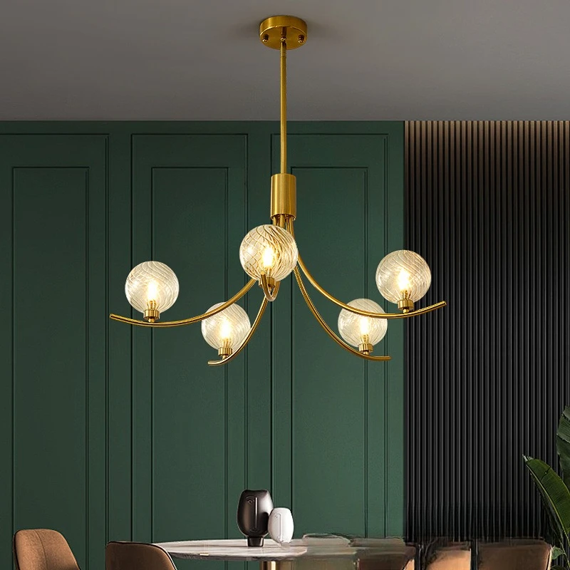 Minimalist Design Lines Patterns Acrylic Cover Chandelier Dining Room Bedroom Living Room Lamp Wrought Iron Lighting Fixtures