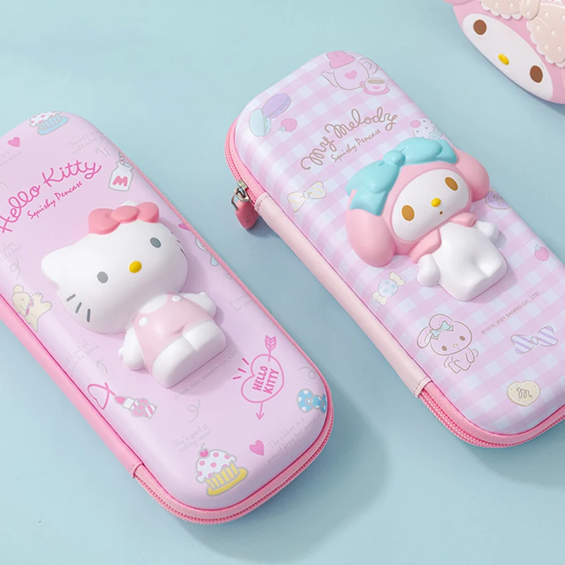 Sanrio Cute Pen Box Hello Kitty Stationery Box Children's And Students' Learning Supplies Stress Relieving Pen Bag Festival Gift