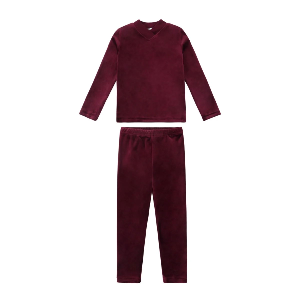 Velour Loungewear – Burgundy Set